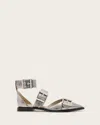 Allsaints Sian Leather Buckle Sandals In Gunmetal Grey