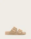 Shop Allsaints Sian Leather Buckle Sandals, In Sand Brown