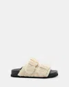 Allsaints Sian Sherpa Lined Leather Sandals In Cream White