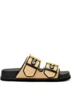 Allsaints Sian Woven Buckled Sandals In Neutral