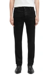 Allsaints Mens Washed Black Sid Skinny-leg Stretch-organic-cotton-blend Jeans In Jet Black