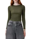 Allsaints Side Ruched Top In Grape Leaf