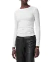Allsaints Side Ruched Top In Optic White