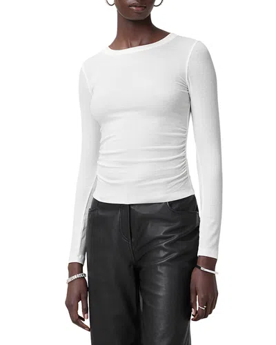 Allsaints Side Ruched Top In Optic White