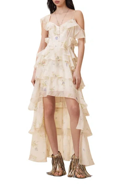 ALLSAINTS ALLSAINTS SIENNA RUFFLE TIERED HIGH-LOW DRESS