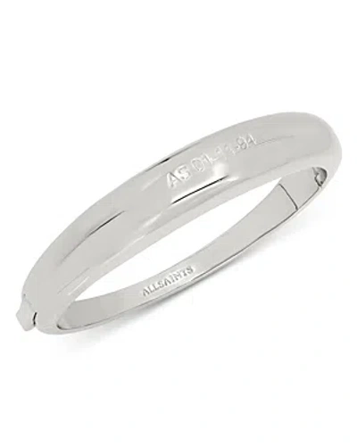 Allsaints Signature Bangle Bracelet In Silver