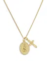 Allsaints Signature Saint & Cross Charm Necklace, 17