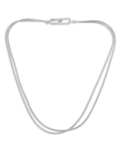 Allsaints Signature Snake Chain Layered Necklace, 17 In Rhodium
