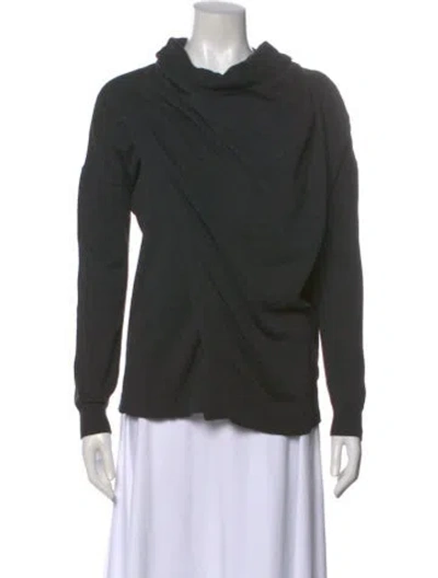 Pre-owned Allsaints Silk Cowl Neck Sweater In Gray