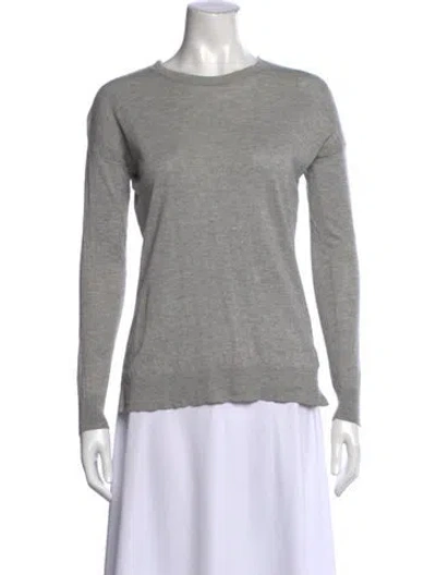 Pre-owned Allsaints Silk Crew Neck Sweater In Gray
