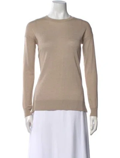 Pre-owned Allsaints Silk Crew Neck Sweater In Neutral