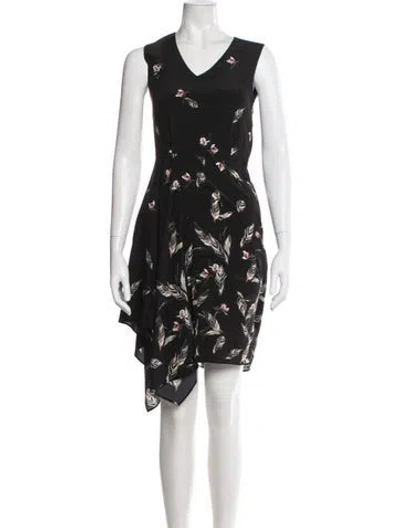 Pre-owned Allsaints Silk Knee-length Dress In Black