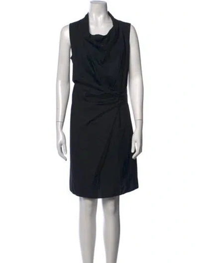Pre-owned Allsaints Silk Knee-length Dress In Black