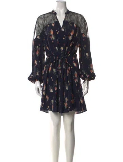 Pre-owned Allsaints Silk Knee-length Dress In Blue