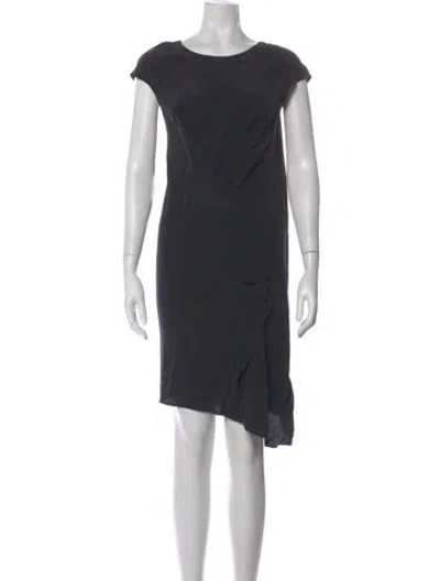 Pre-owned Allsaints Silk Knee-length Dress In Blue