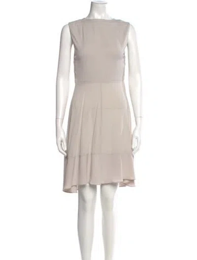Pre-owned Allsaints Silk Knee-length Dress In Neutral