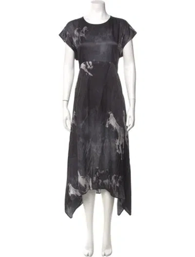 Pre-owned Allsaints Silk Long Dress In Black