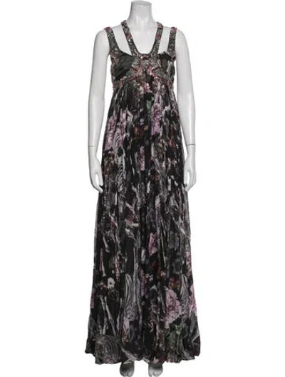 Pre-owned Allsaints Silk Long Dress In Black