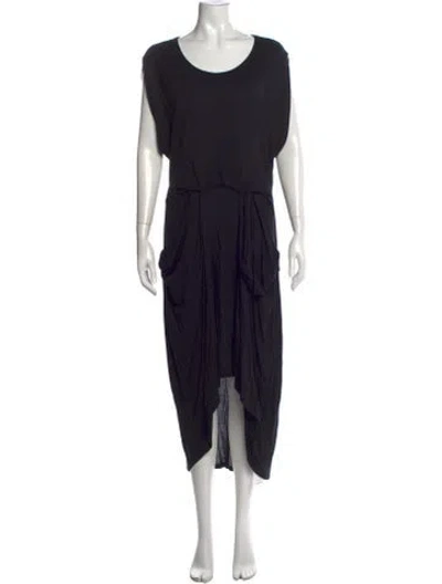 Pre-owned Allsaints Silk Long Dress In Black
