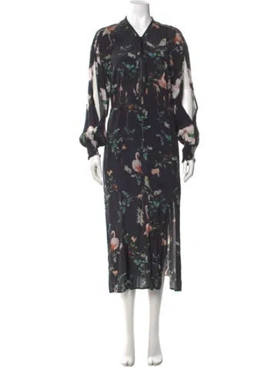 Pre-owned Allsaints Silk Long Dress In Multi