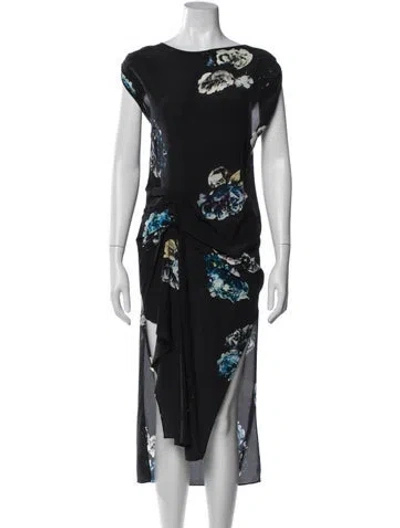 Pre-owned Allsaints Silk Midi Length Dress In Black