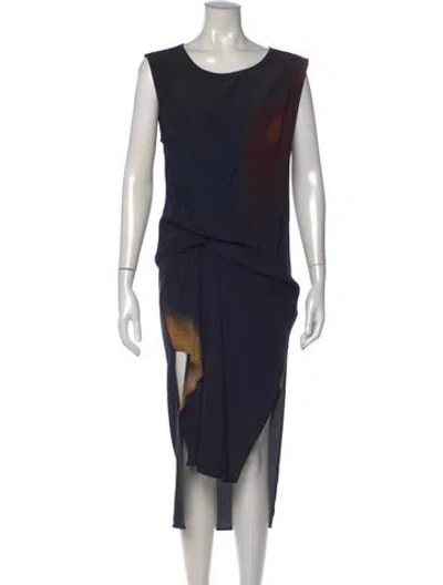 Pre-owned Allsaints Silk Midi Length Dress In Black