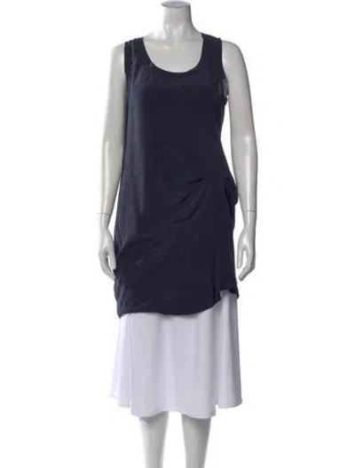 Pre-owned Allsaints Silk Midi Length Dress In Blue