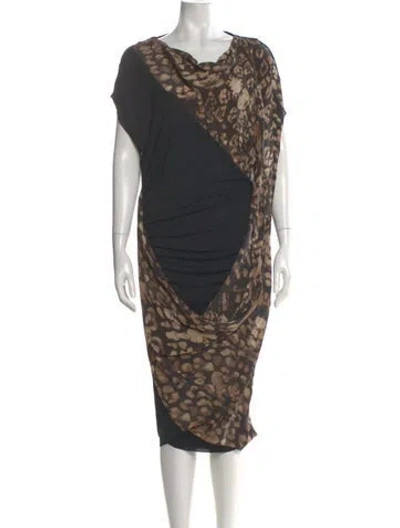 Pre-owned Allsaints Silk Midi Length Dress In Multi