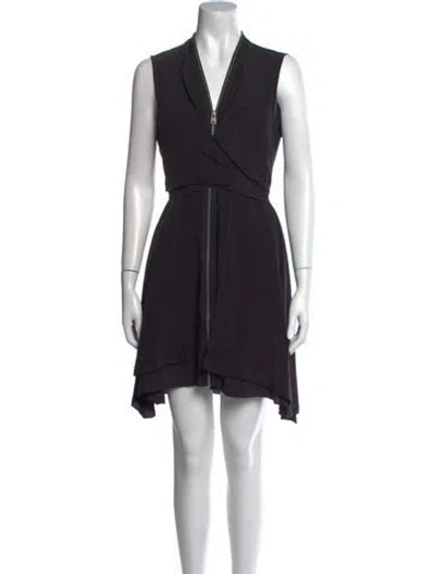 Pre-owned Allsaints Silk Mini Dress In Black