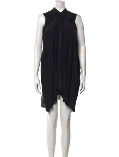 Pre-owned Allsaints Silk Mini Dress In Black