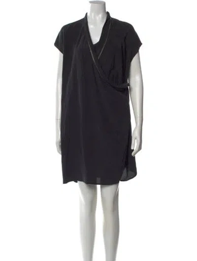 Pre-owned Allsaints Silk Mini Dress In Black