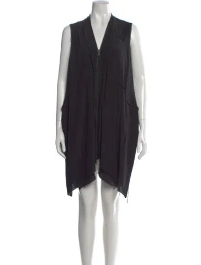 Pre-owned Allsaints Silk Mini Dress In Black