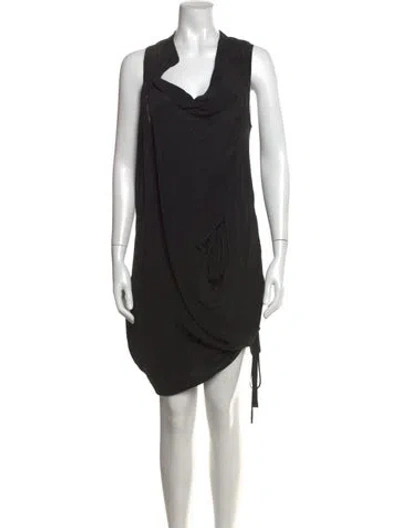 Pre-owned Allsaints Silk Mini Dress In Black