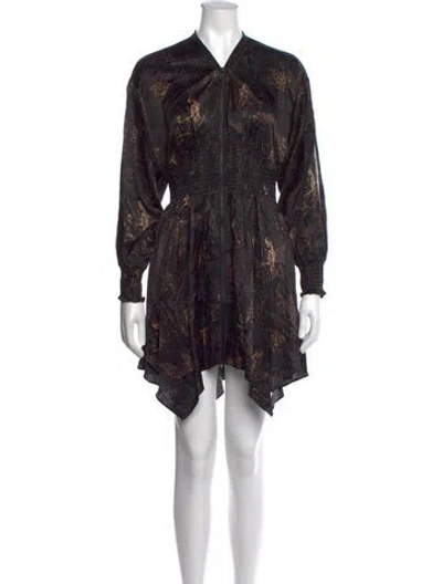 Pre-owned Allsaints Silk Mini Dress In Black