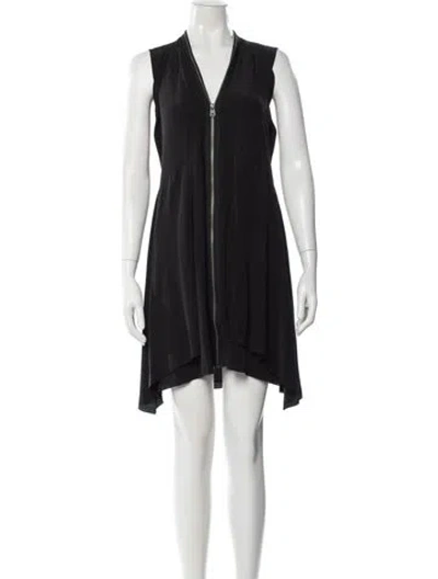Pre-owned Allsaints Silk Mini Dress In Black