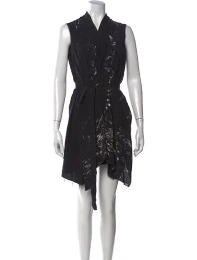 Pre-owned Allsaints Silk Mini Dress In Black
