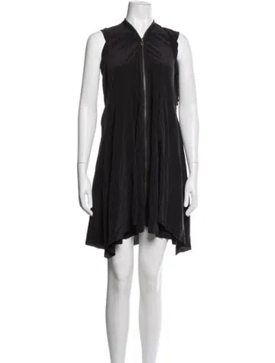 Pre-owned Allsaints Silk Mini Dress In Black