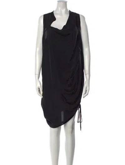 Pre-owned Allsaints Silk Mini Dress In Black