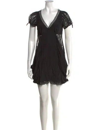 Pre-owned Allsaints Silk Mini Dress In Black