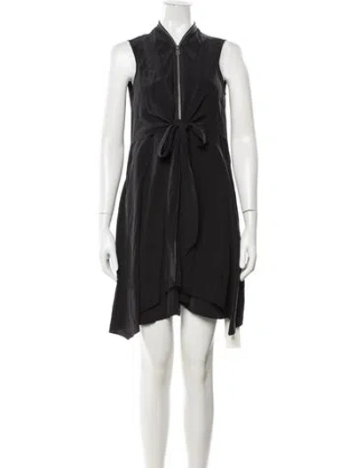 Pre-owned Allsaints Silk Mini Dress In Black