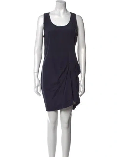 Pre-owned Allsaints Silk Mini Dress In Blue