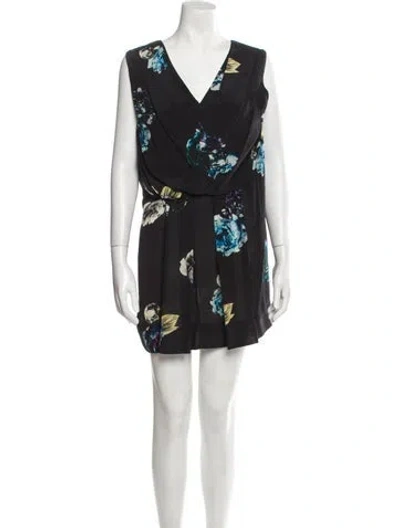 Pre-owned Allsaints Silk Mini Dress In Blue
