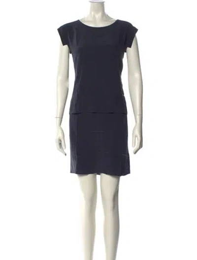 Pre-owned Allsaints Silk Mini Dress In Blue