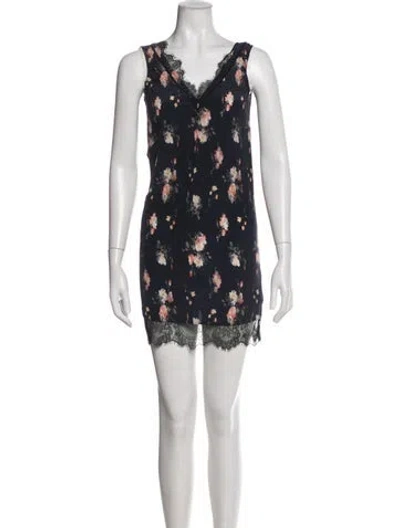 Pre-owned Allsaints Silk Mini Dress In Blue