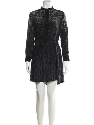 Pre-owned Allsaints Silk Mini Dress In Blue
