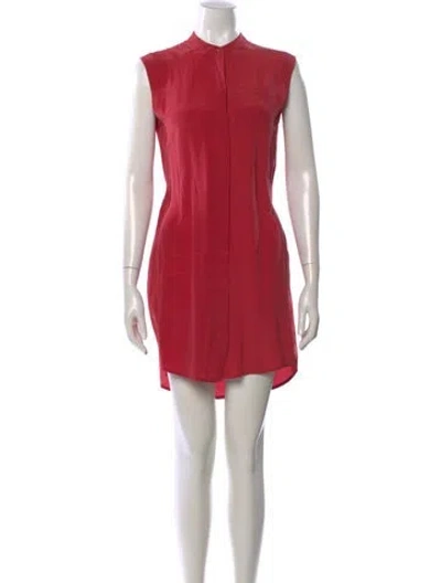 Pre-owned Allsaints Silk Mini Dress In Burgundy