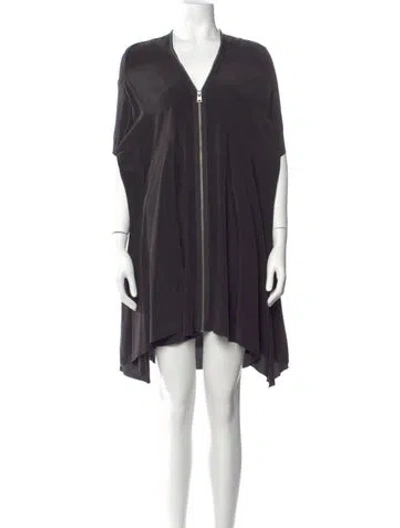 Pre-owned Allsaints Silk Mini Dress In Gray