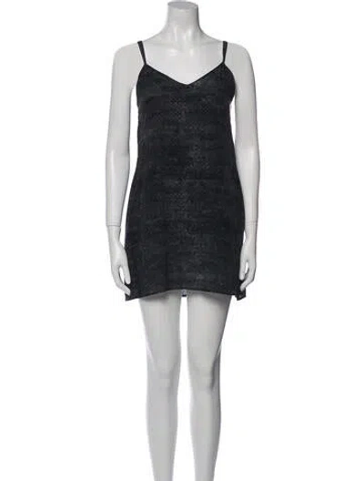 Pre-owned Allsaints Silk Mini Dress In Gray