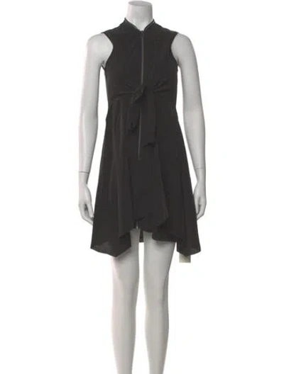 Pre-owned Allsaints Silk Mini Dress In Gray