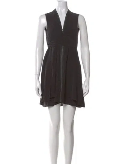 Pre-owned Allsaints Silk Mini Dress In Gray